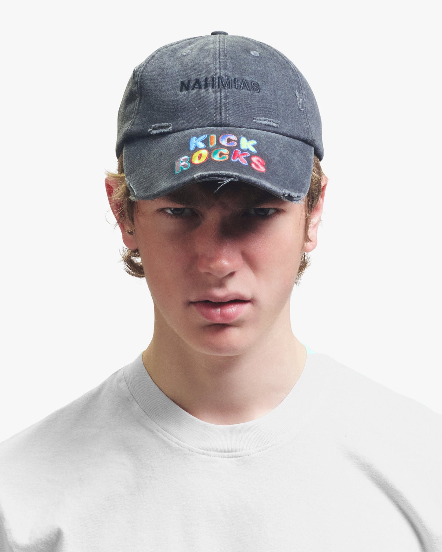 Nahmias Kick Rocks 6 Panel Hat in Sunfade Black view 3