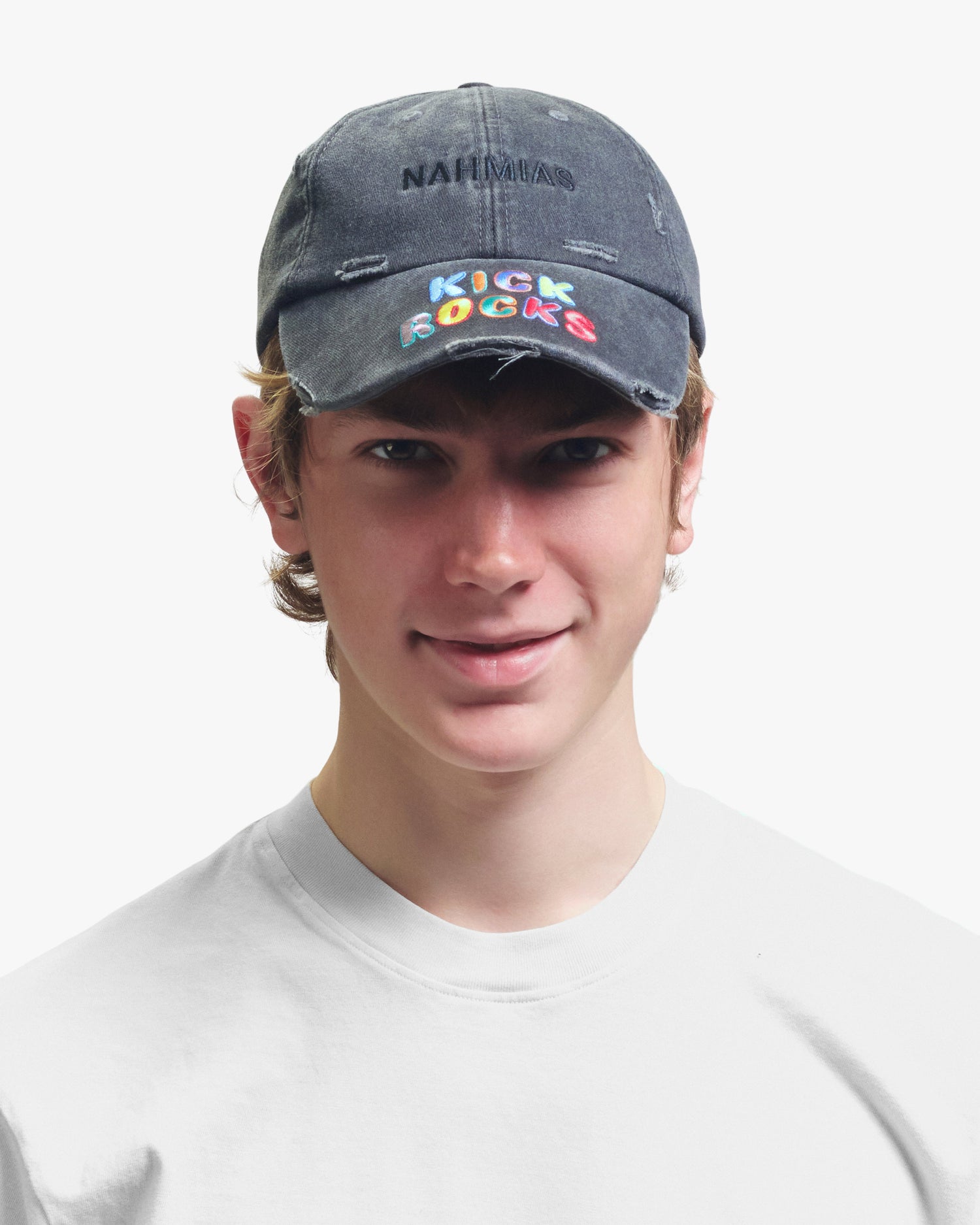 Nahmias Kick Rocks 6 Panel Hat in Sunfade Black view 4