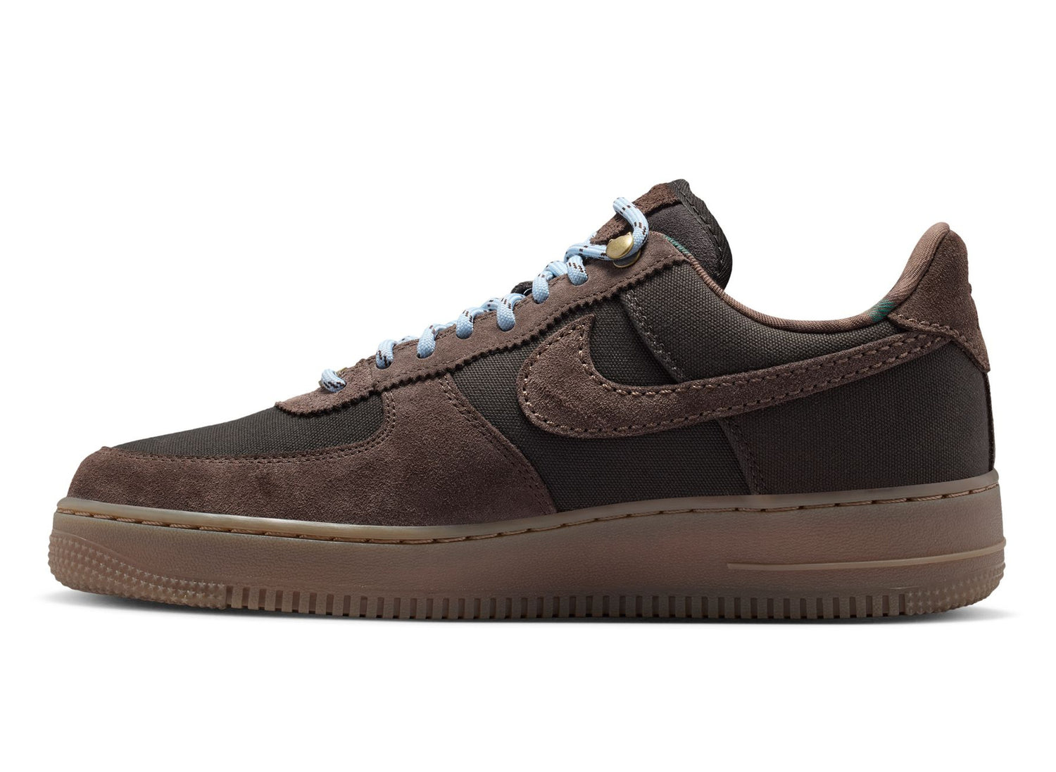 Nike Air Force 1 '07 LV8 in Shadow Brown / Baroque Brown — left-facing inner side profile