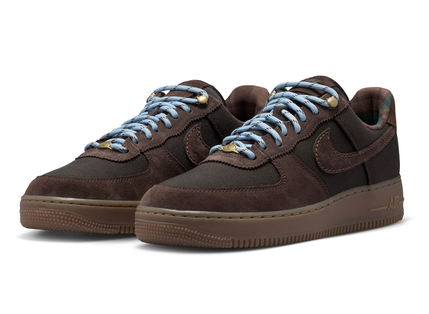 Nike Air Force 1 '07 LV8 in Shadow Brown / Baroque Brown — front three-quarter view