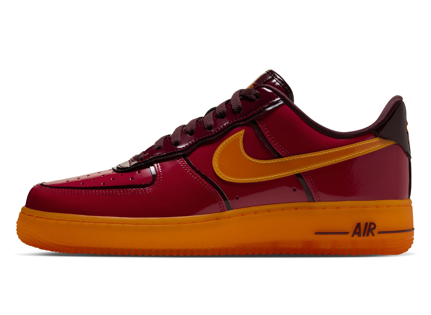 Nike Air Force 1 07 Premium in Gym Red / Bright Ceramic — left profile