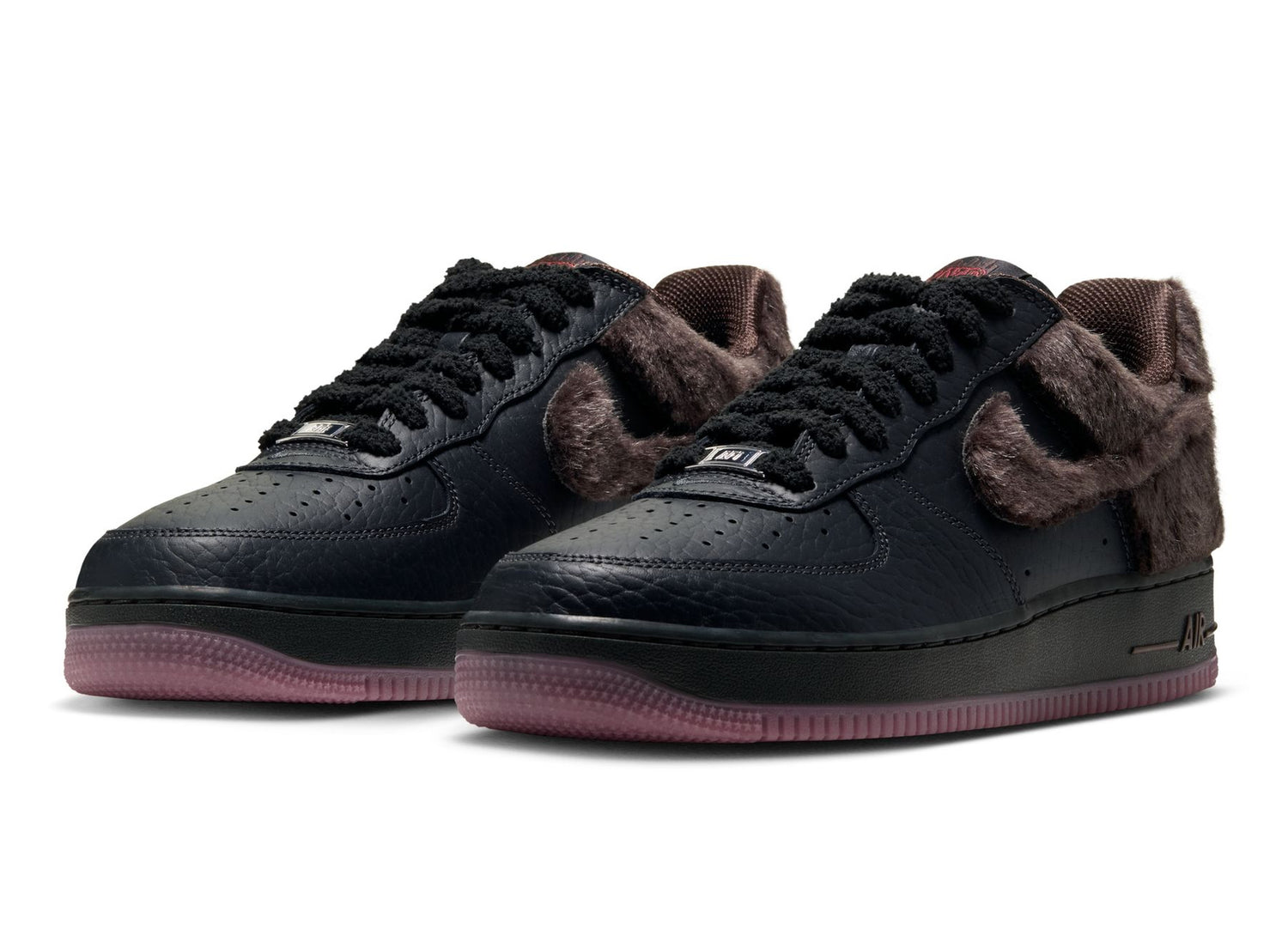 Nike Air Force 1 Low Retro Halloween IV4884-200 in Baroque Brown and Black — front angle pair