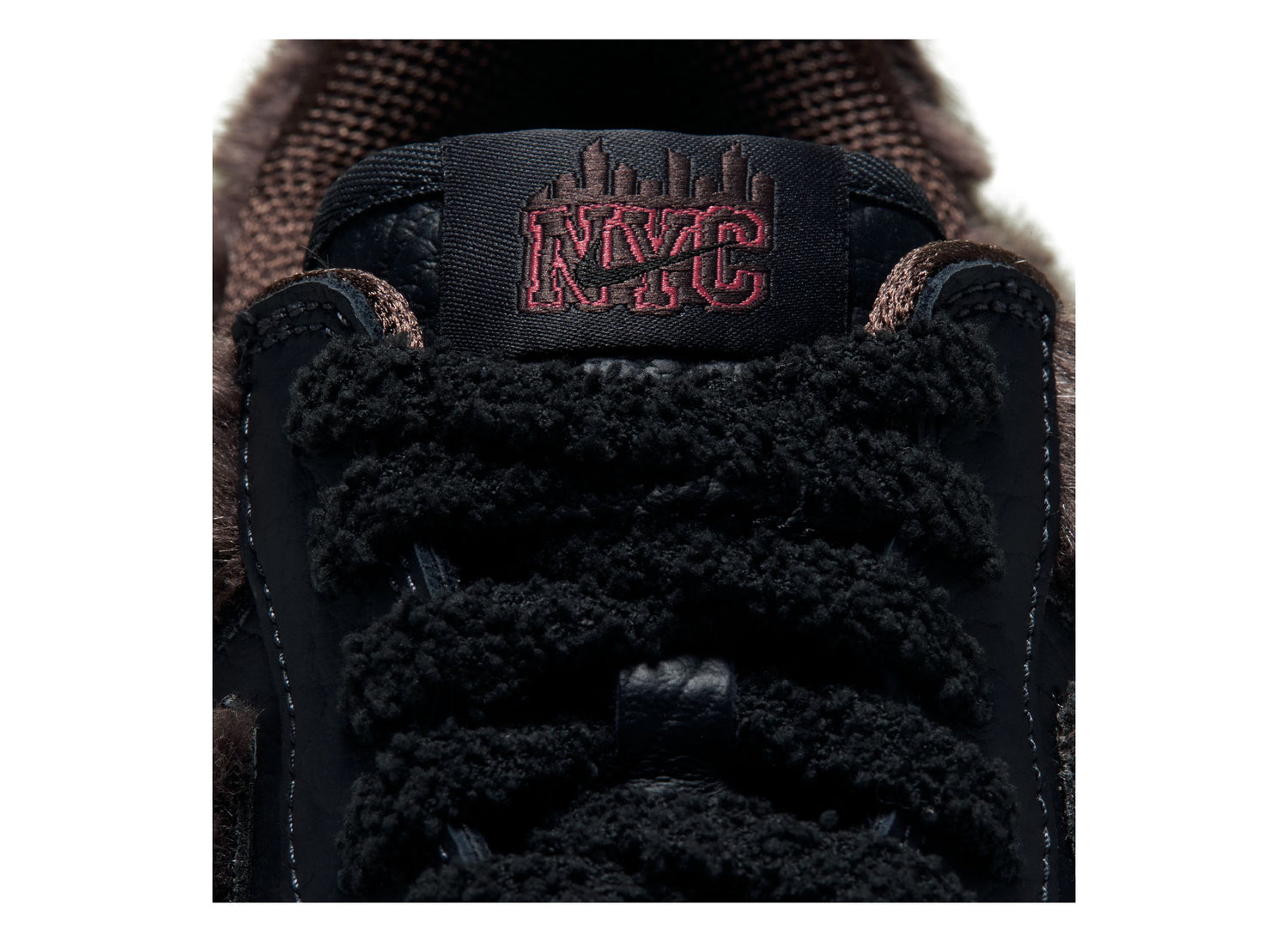 Nike Air Force 1 Low Retro Halloween IV4884-200 in Baroque Brown and Black — tongue label detail