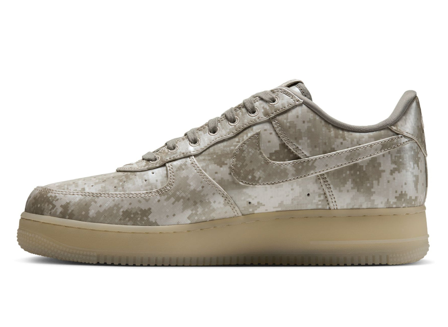 Nike Air Force 1 Low Retro Digital Camo in Fossil / Dark Grey — alternate left profile