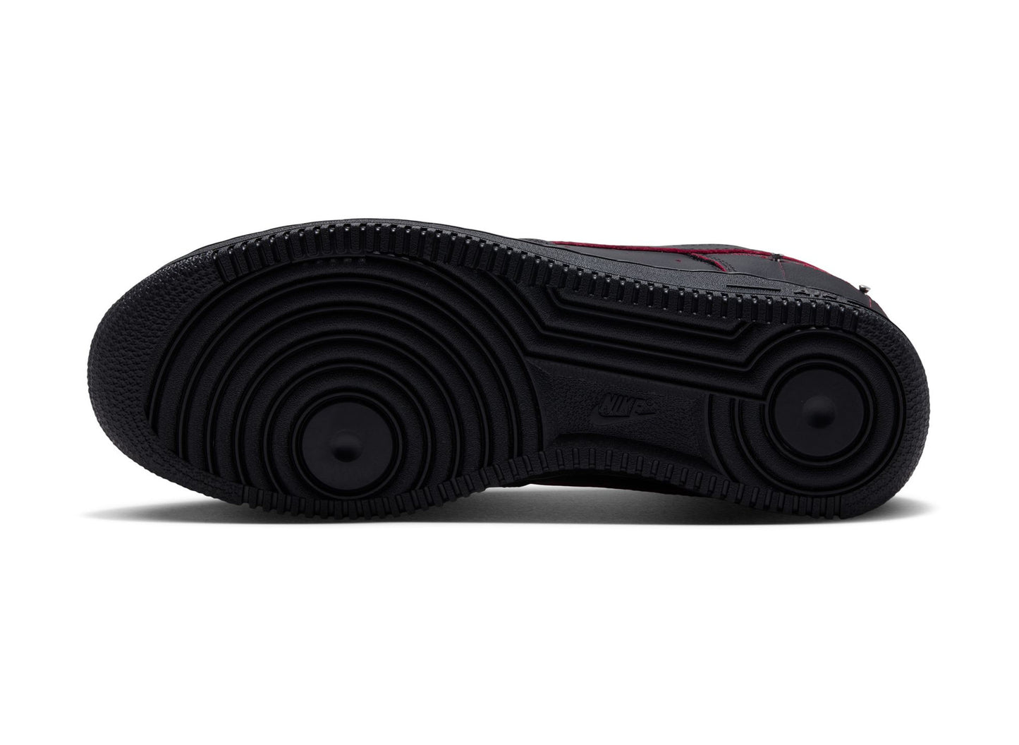 Nike Air Force 1 Nightmare in Black / Gym Red / Metallic Silver — outsole