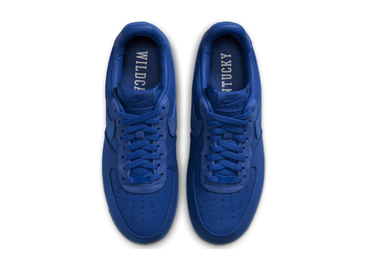Nike Air Force 1 University of Kentucky in Game Royal — top view of the pair