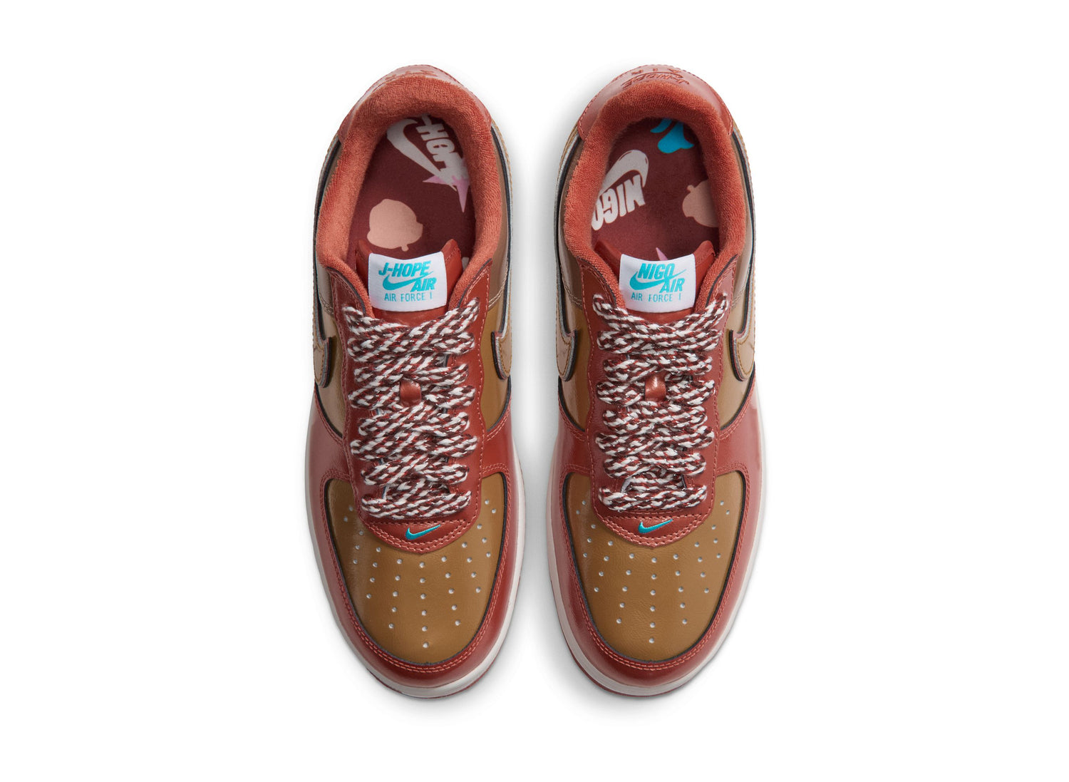 Nike x NIGO x J-Hope Air Force 1 '01 IO8766-800 in Burnt Sunrise — top pair