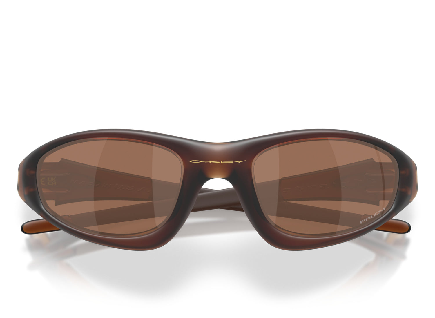 Oakley MUZM Straight Jacket 99 in Matte Rootbeer / Prizm Tungsten — folded front