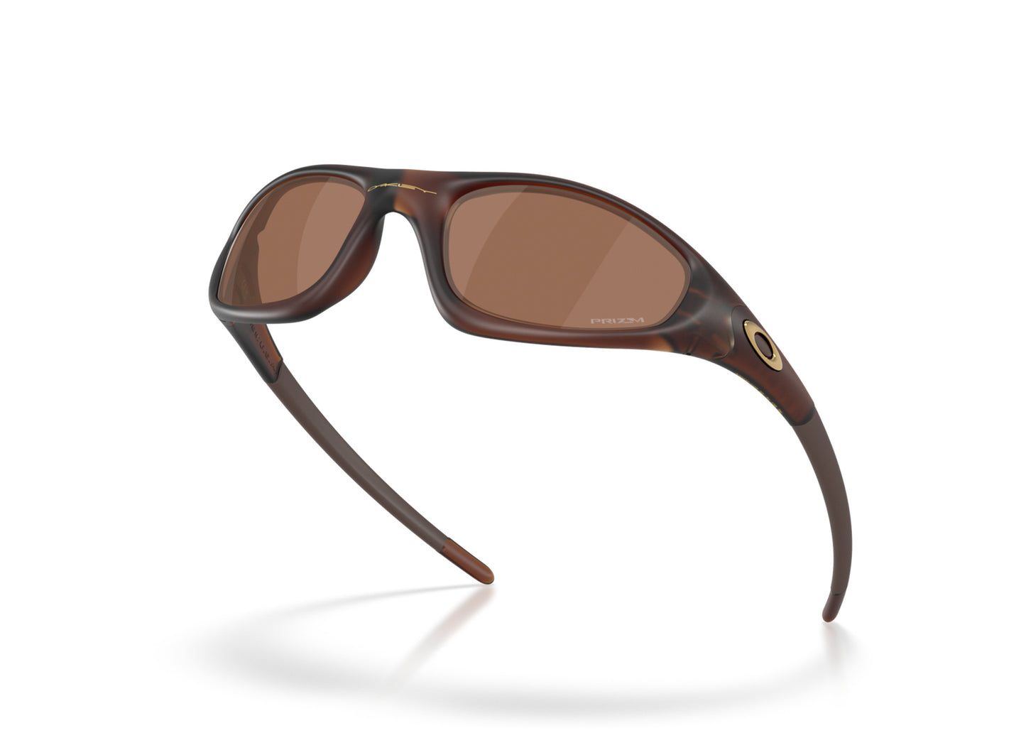 Oakley MUZM Straight Jacket 99 in Matte Rootbeer / Prizm Tungsten — angled front with open arms