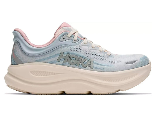 Women's Hoka Bondi 9 in Alabaster / Mineral Blue