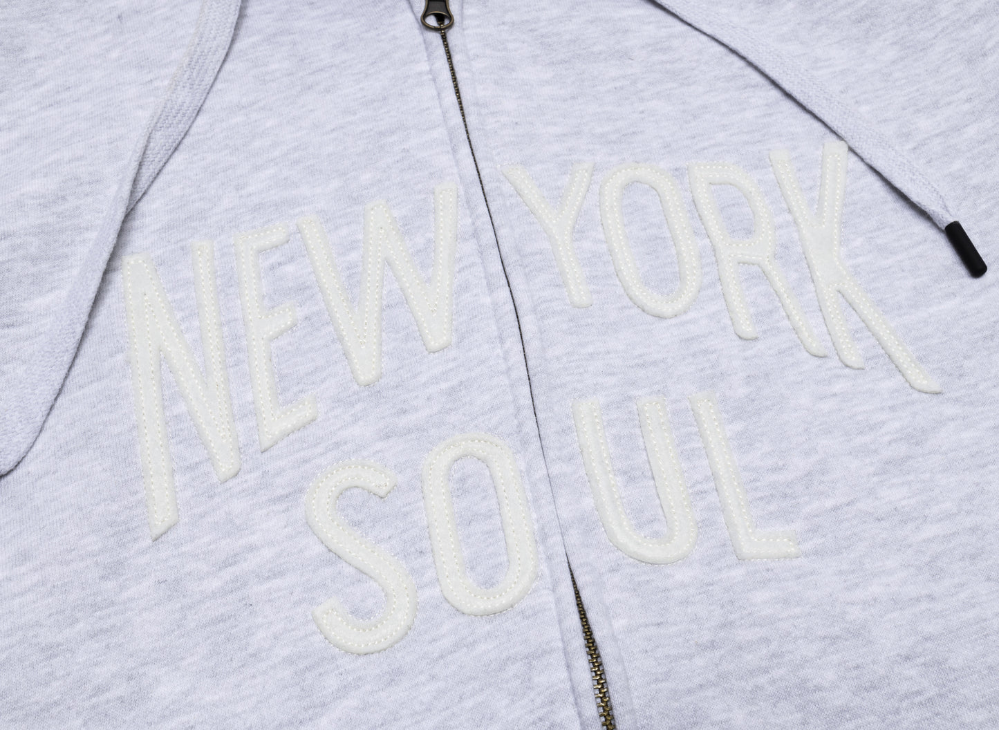 555 Soul Heritage New York Soul Zip Up Hoodie in Heather Grey - view 2
