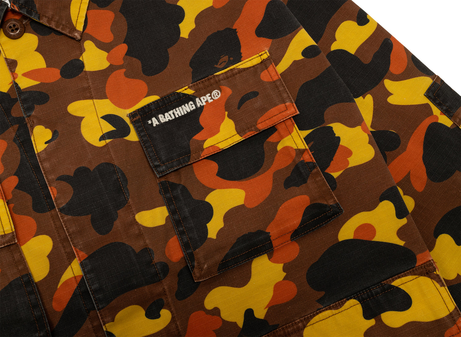 A Bathing Ape 1st Camo Heavy Washed Multi Pocket Cargo LS Shirt - view 2