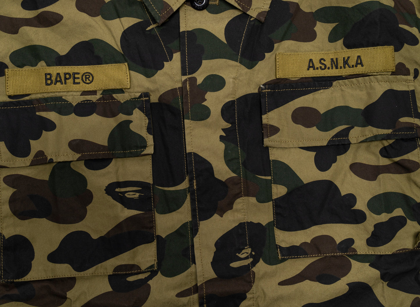 A Bathing Ape 1st Camo Military Shirt in Green - view 2