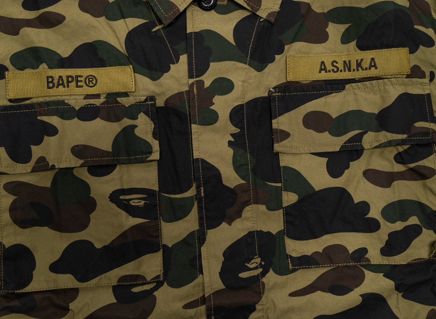 A Bathing Ape 1st Camo Military Shirt in Green - view 2