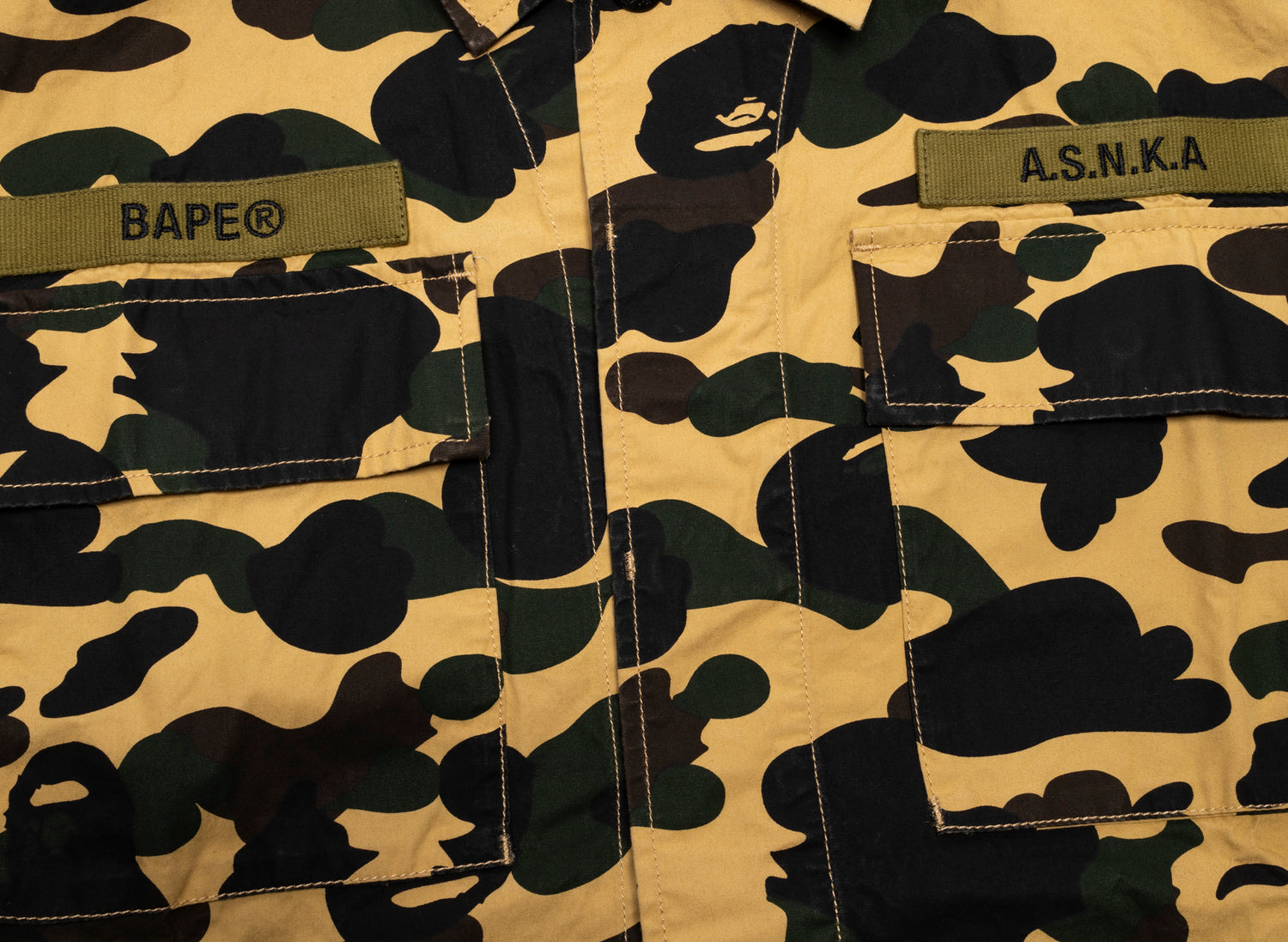 A Bathing Ape 1st Camo Military Shirt in Yellow - view 2
