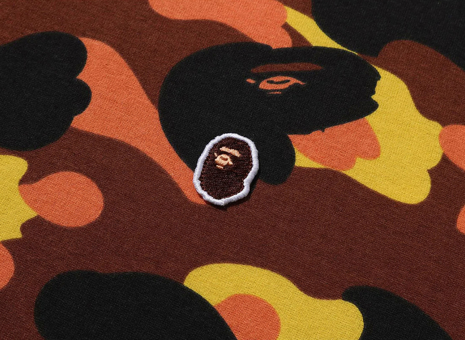 A Bathing Ape 1st Camo One Point LS Tee in Orange — view 3
