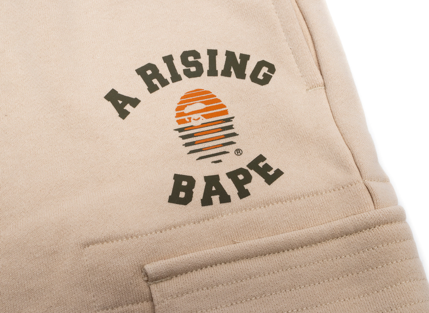 A Bathing Ape A Rising Bape Military Sweatpants in Ivory - view 2