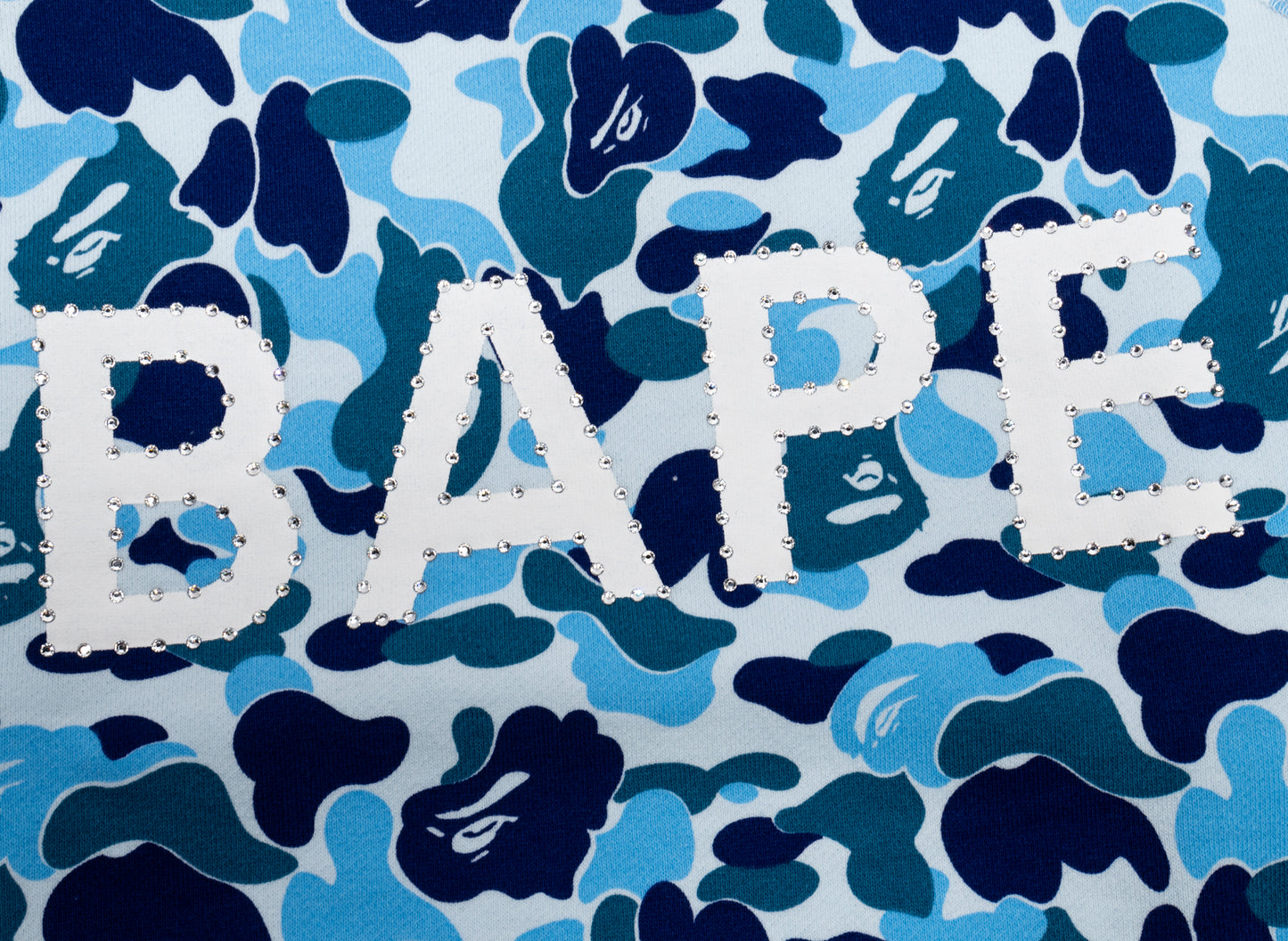 A Bathing Ape ABC Camo Crystal Stone Crewneck in Blue - view 2