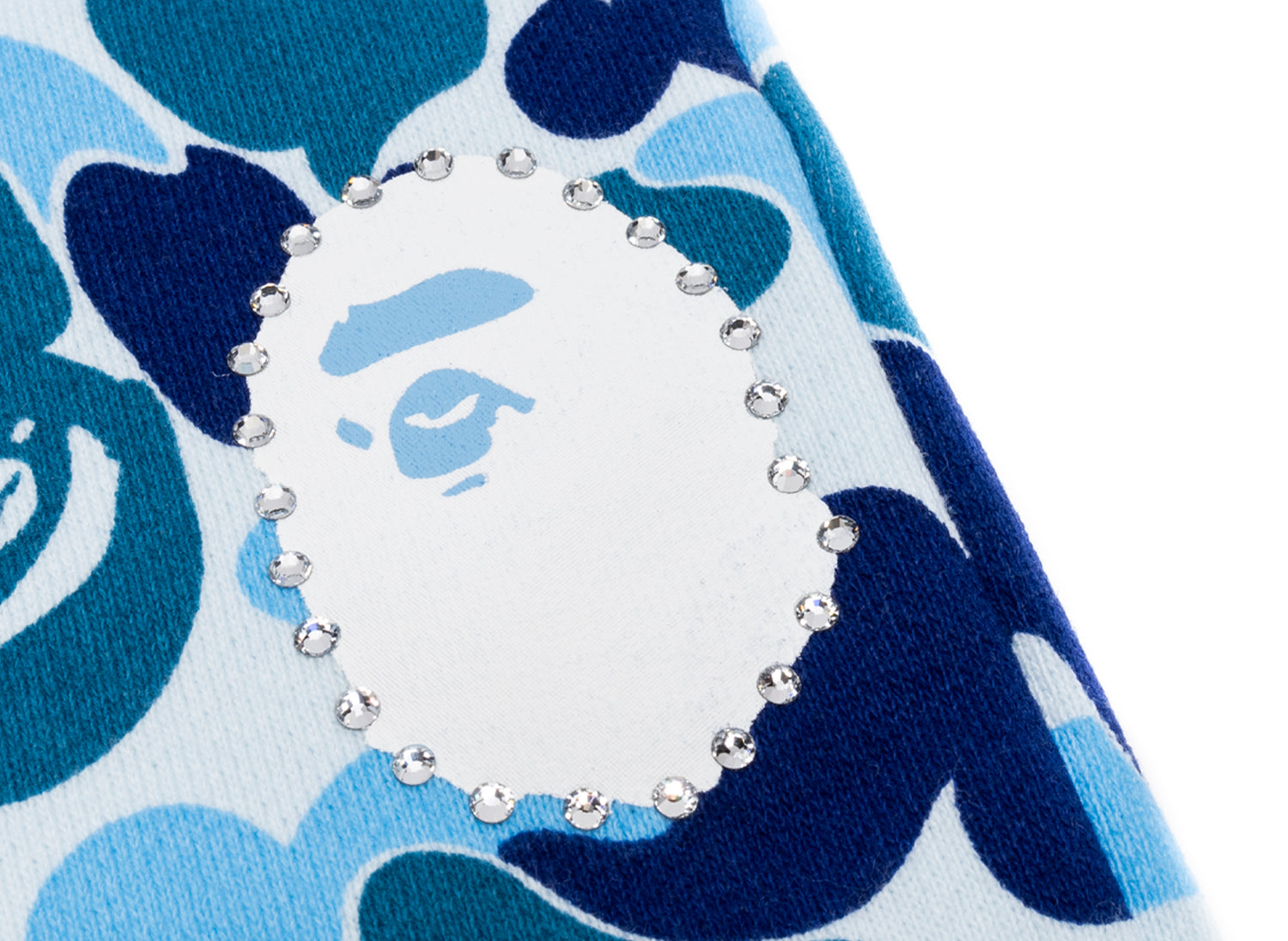 A Bathing Ape ABC Camo Crystal Stone Sweatpants in Blue - view 2