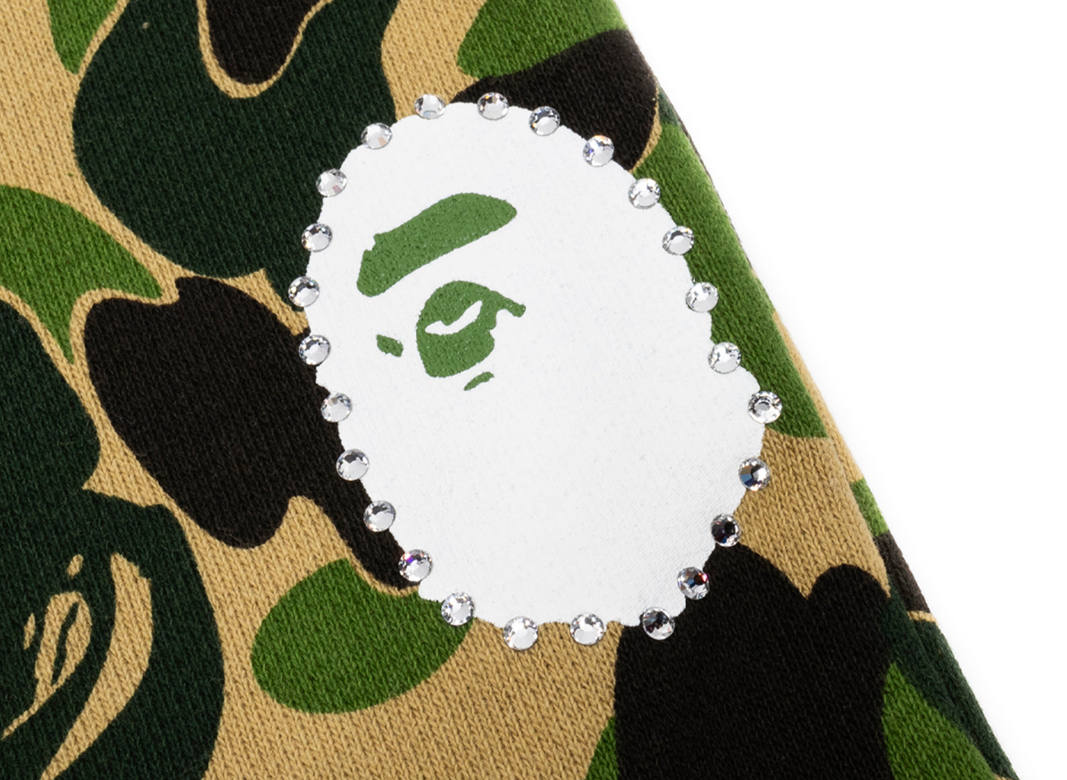 A Bathing Ape ABC Camo Crystal Stone Sweatpants in Green - view 2