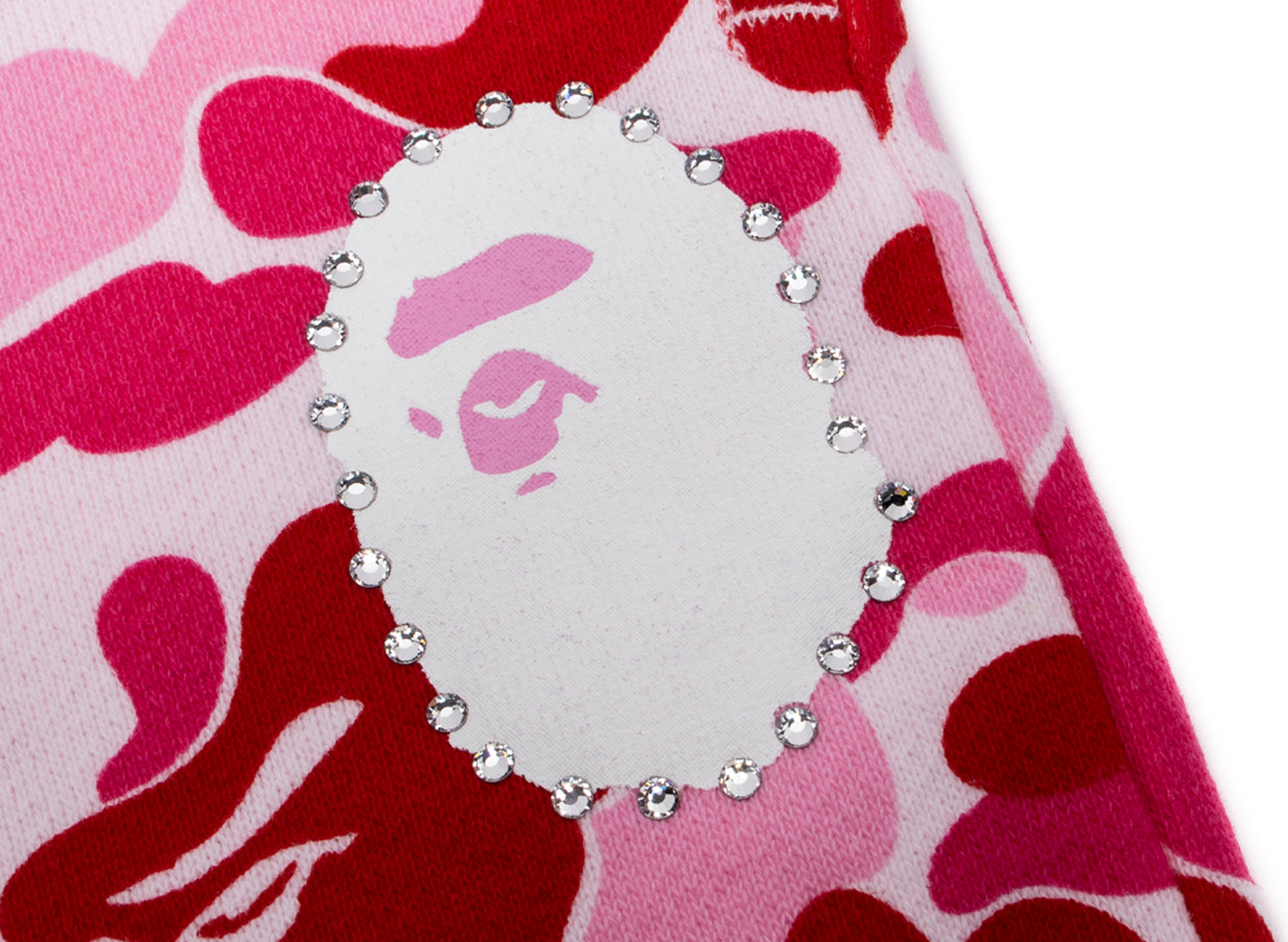 A Bathing Ape ABC Camo Crystal Stone Sweatpants in Pink - view 2