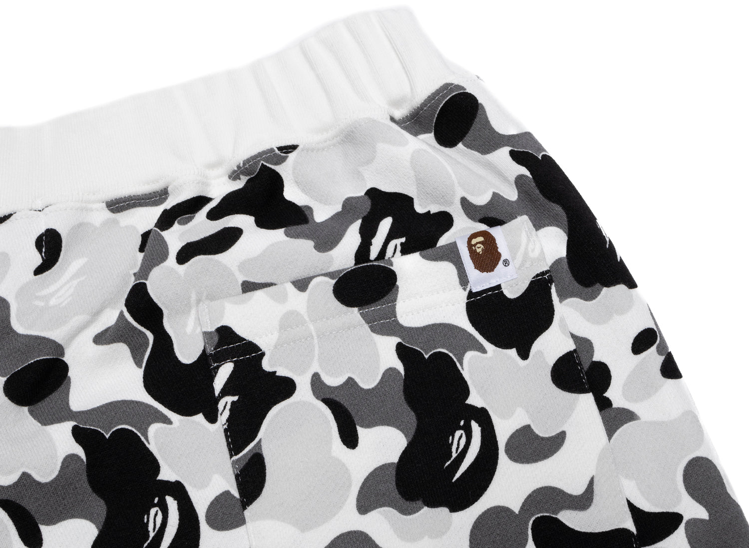 A Bathing Ape ABC Camo Crystal Stone Sweatpants in White/Black - view 3