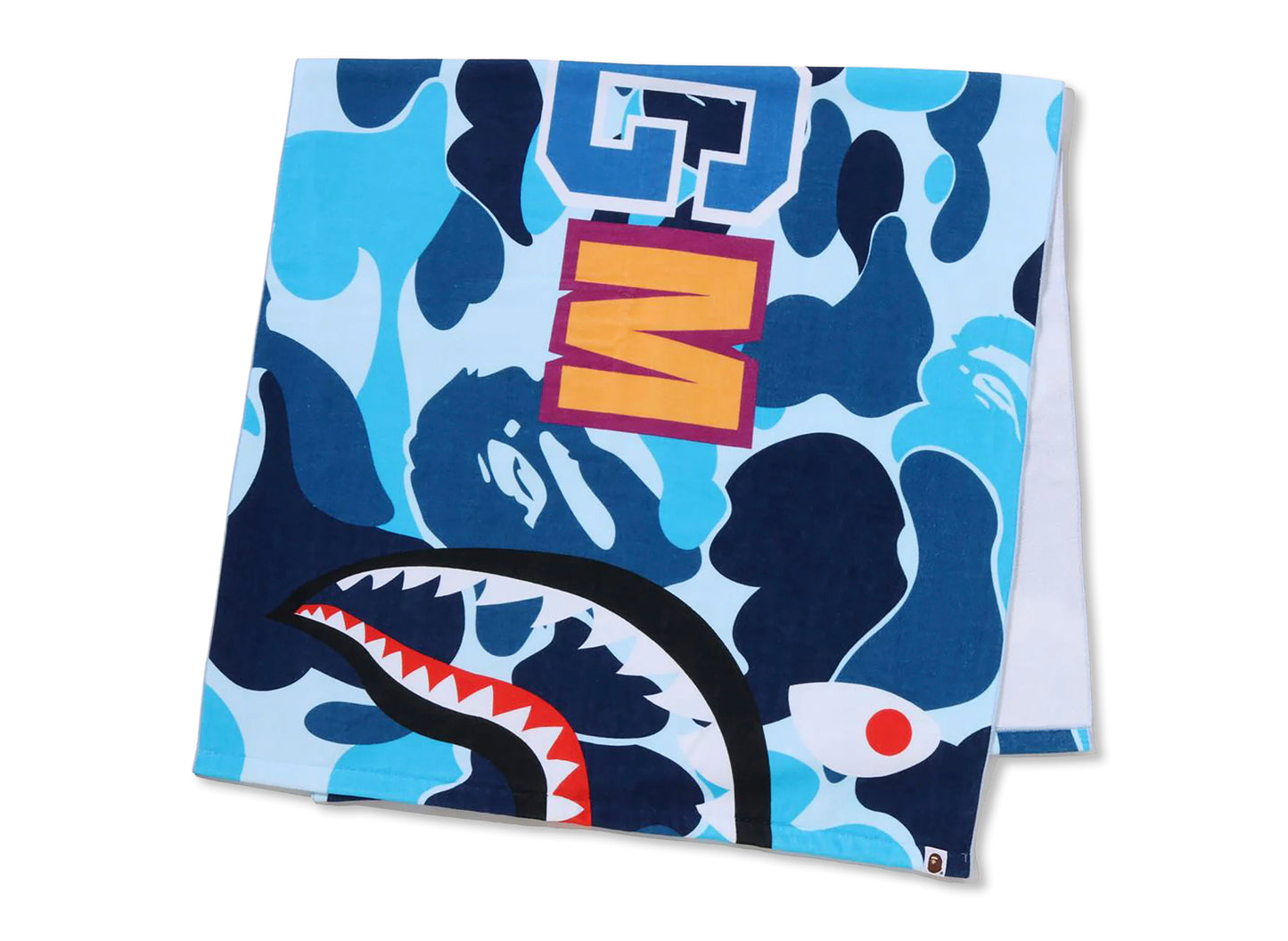A Bathing Ape ABC Camo Shark Beach Towel in Blue — view 2