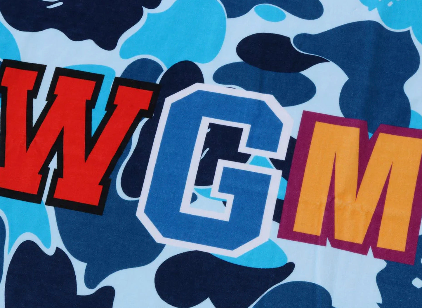 A Bathing Ape ABC Camo Shark Beach Towel in Blue — view 3