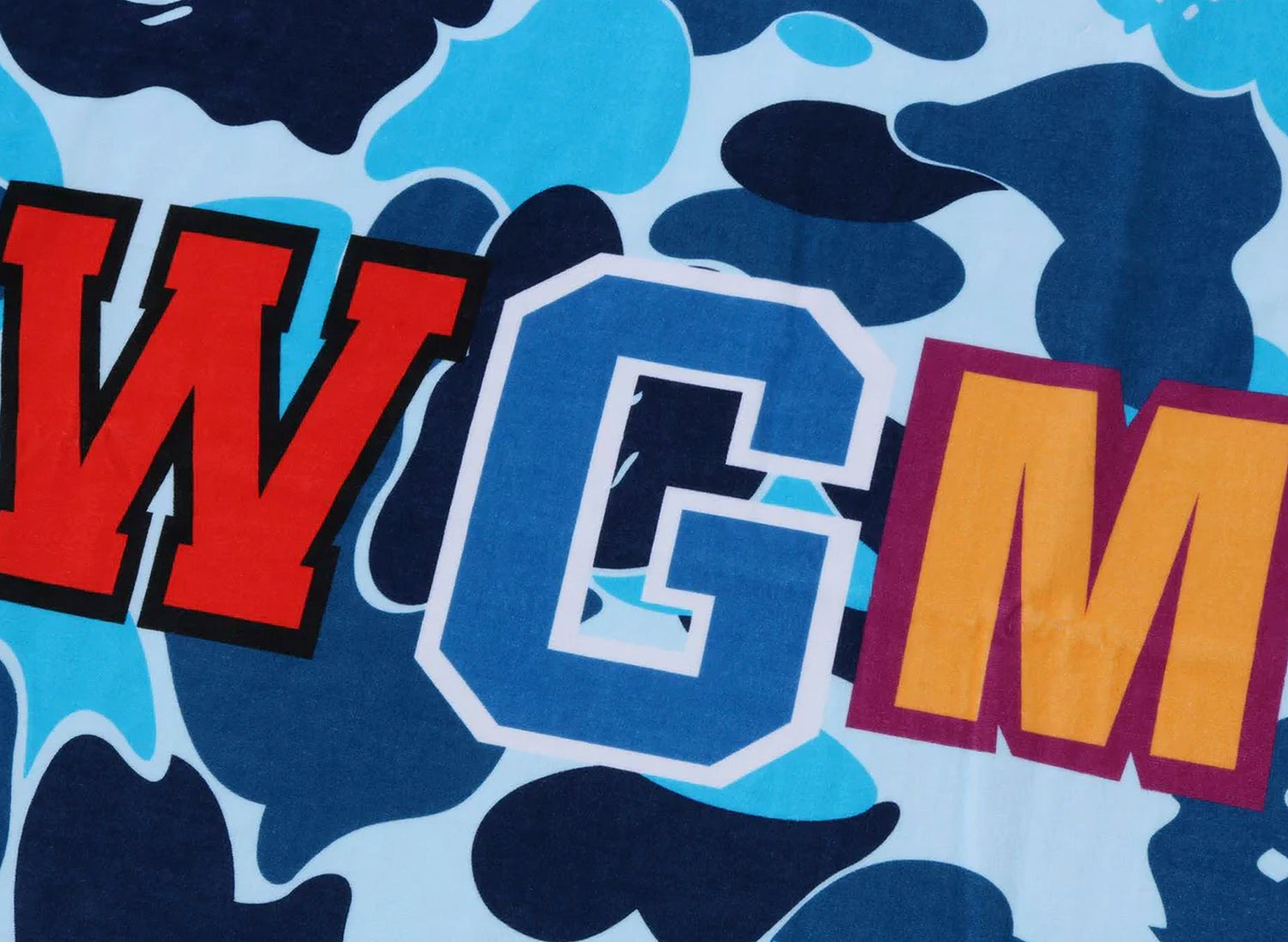 A Bathing Ape ABC Camo Shark Beach Towel in Blue — view 3