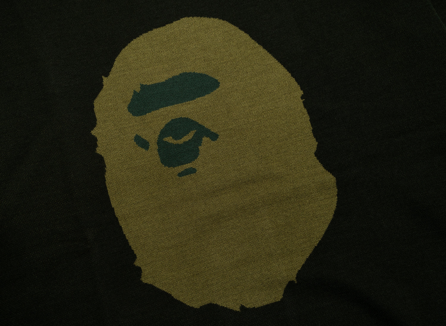 A Bathing Ape Ape Head Jacquard Knit Sweater in Green - view 2