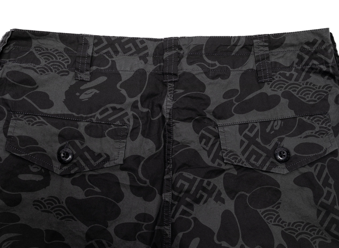 A Bathing Ape Asia Camo Army Pants in Black - view 2