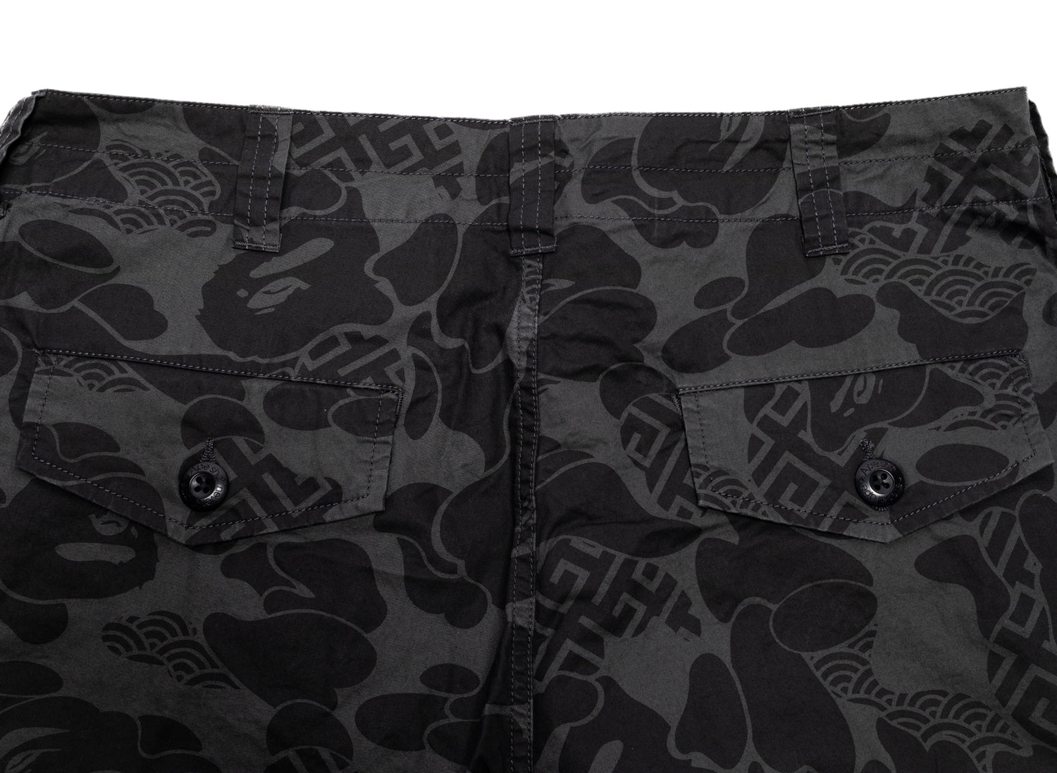 A Bathing Ape Asia Camo Army Pants in Black - view 2