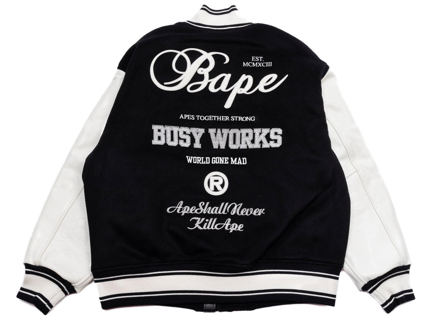A Bathing Ape Bape Varsity Jacket in Black – Oneness Boutique