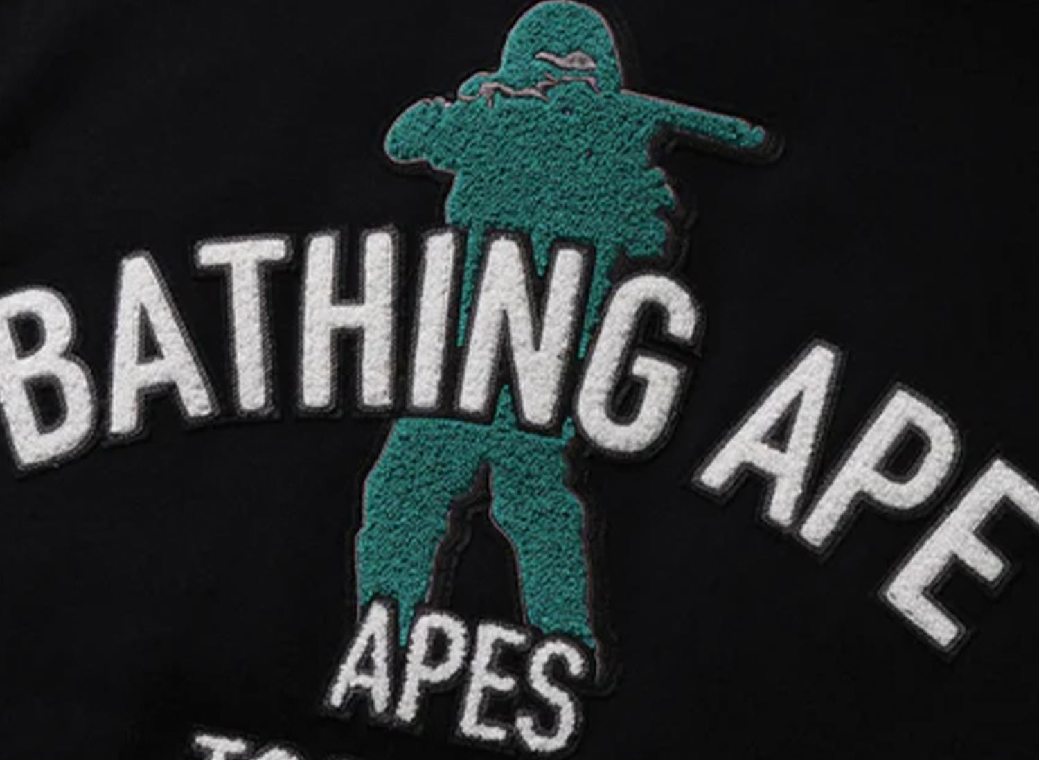 A Bathing Ape Bape Varsity Jacket in Black - view 4