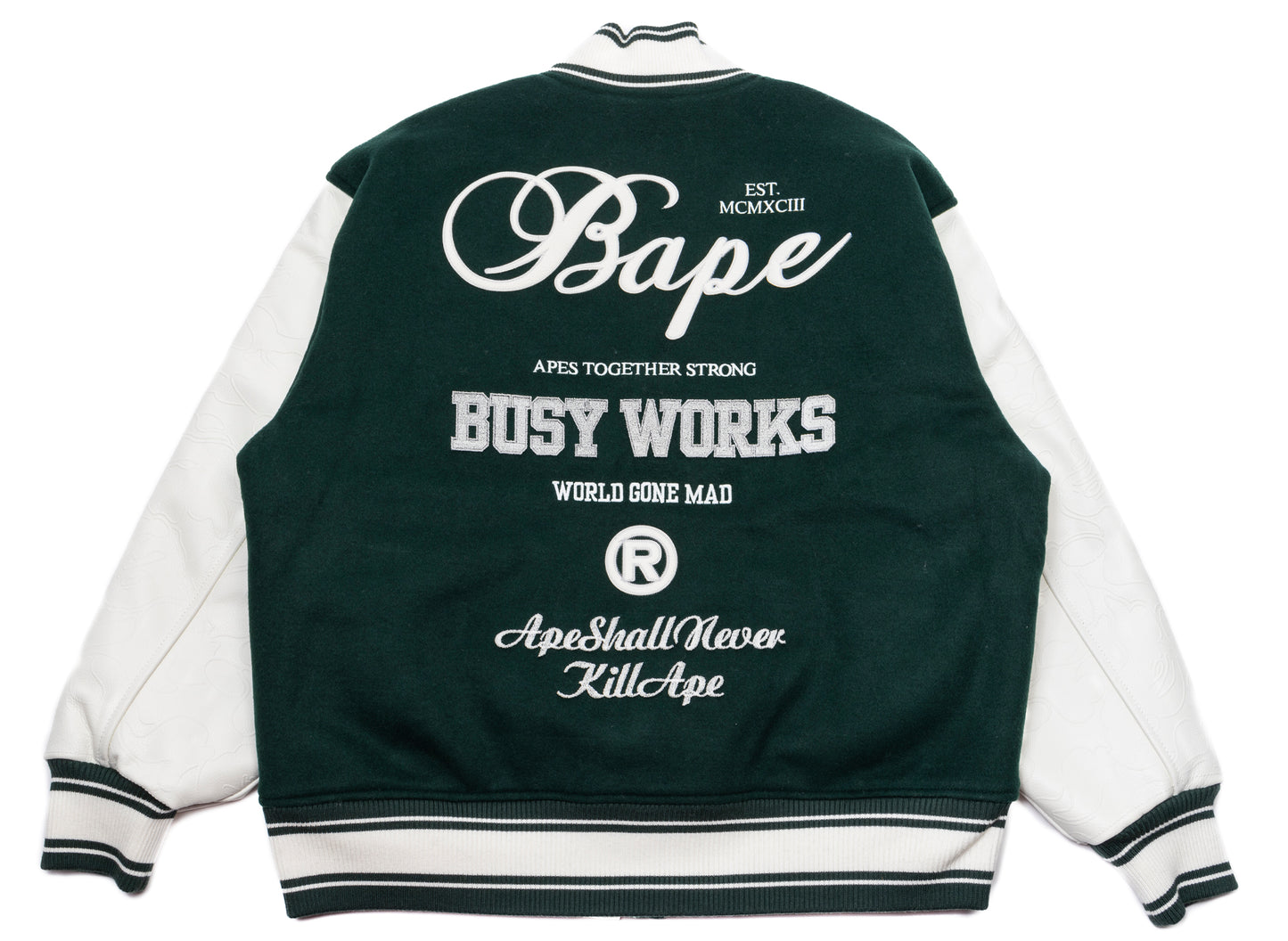 A Bathing Ape Bape Varsity Jacket in Green – Oneness Boutique