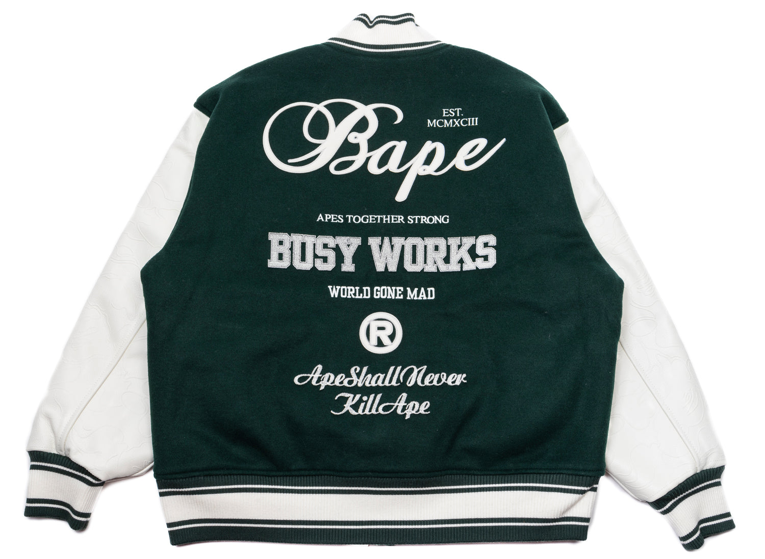 A Bathing Ape Bape Varsity Jacket in Green – Oneness Boutique