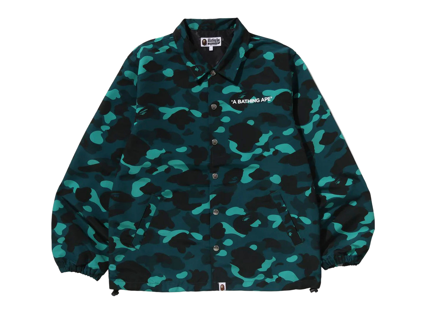 A Bathing Ape Color Camo Coach Jacket in Green