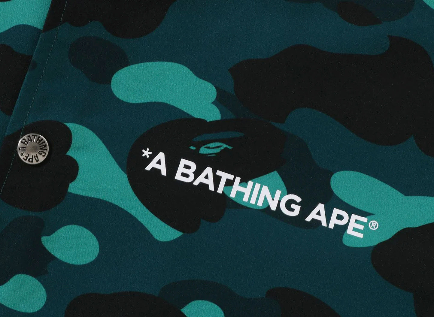 A Bathing Ape Color Camo Coach Jacket in Green — view 3