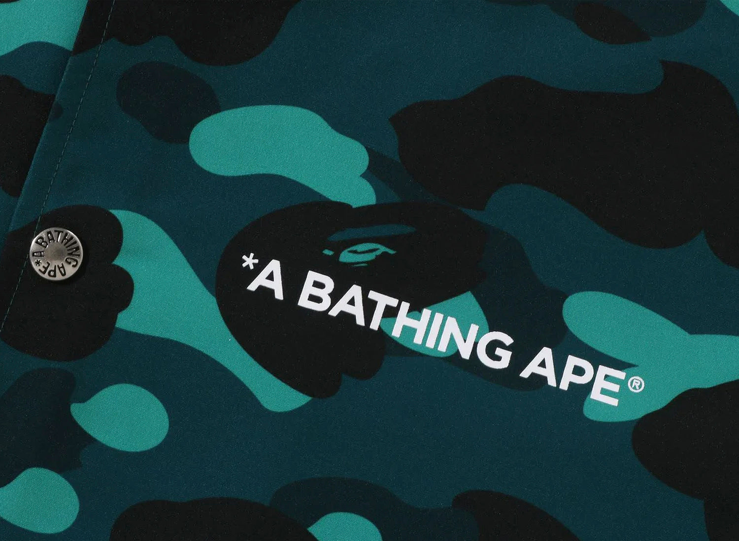 A Bathing Ape Color Camo Coach Jacket in Green — view 3