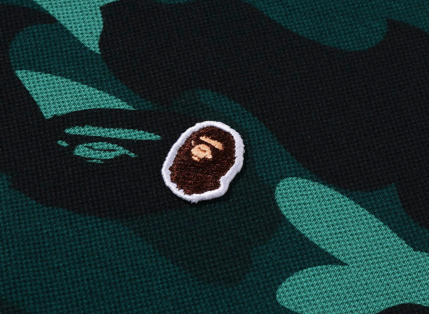 A Bathing Ape Color Camo One Point Relaxed Fit Polo in Green — view 3