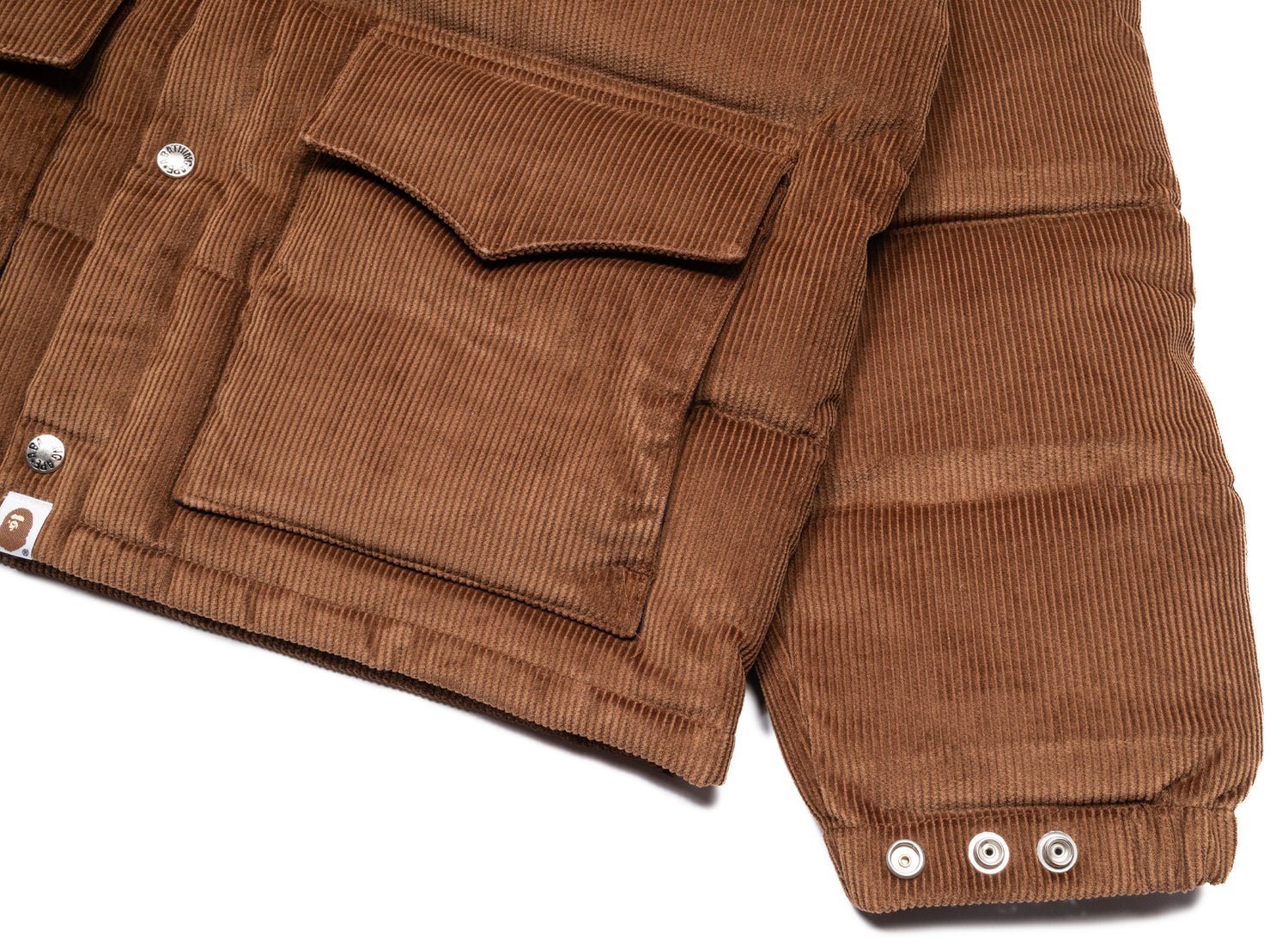 A Bathing Ape Corduroy Classic Down Jacket in Brown - view 2