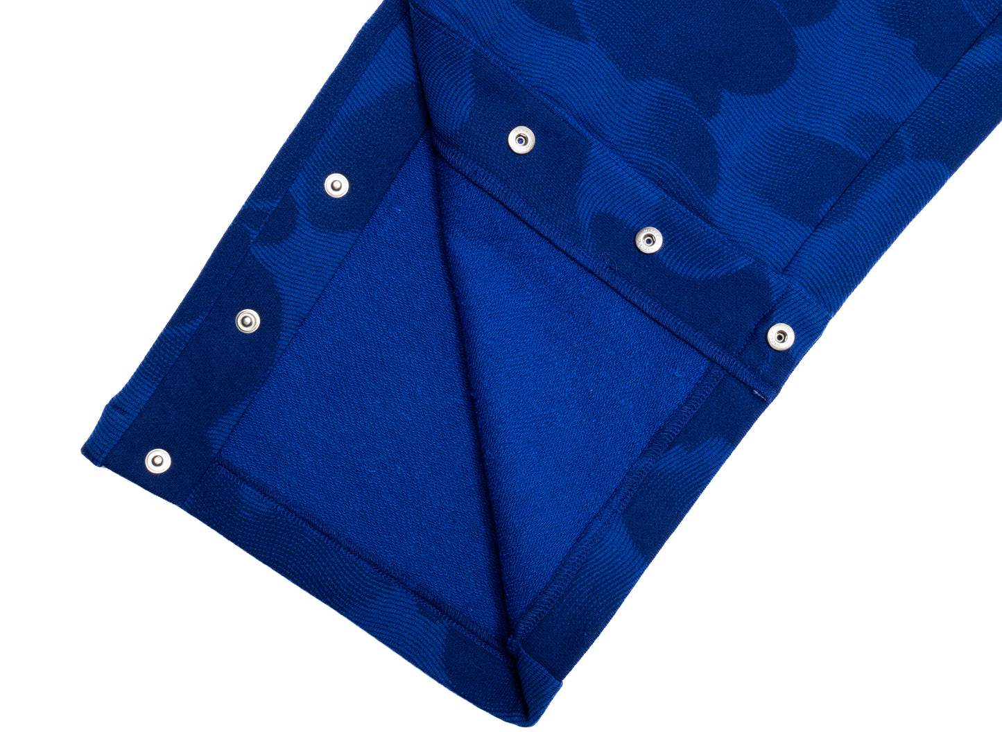 A Bathing Ape Ink Camo Wide Leg Snap Detail Track Pants in Blue - view 2