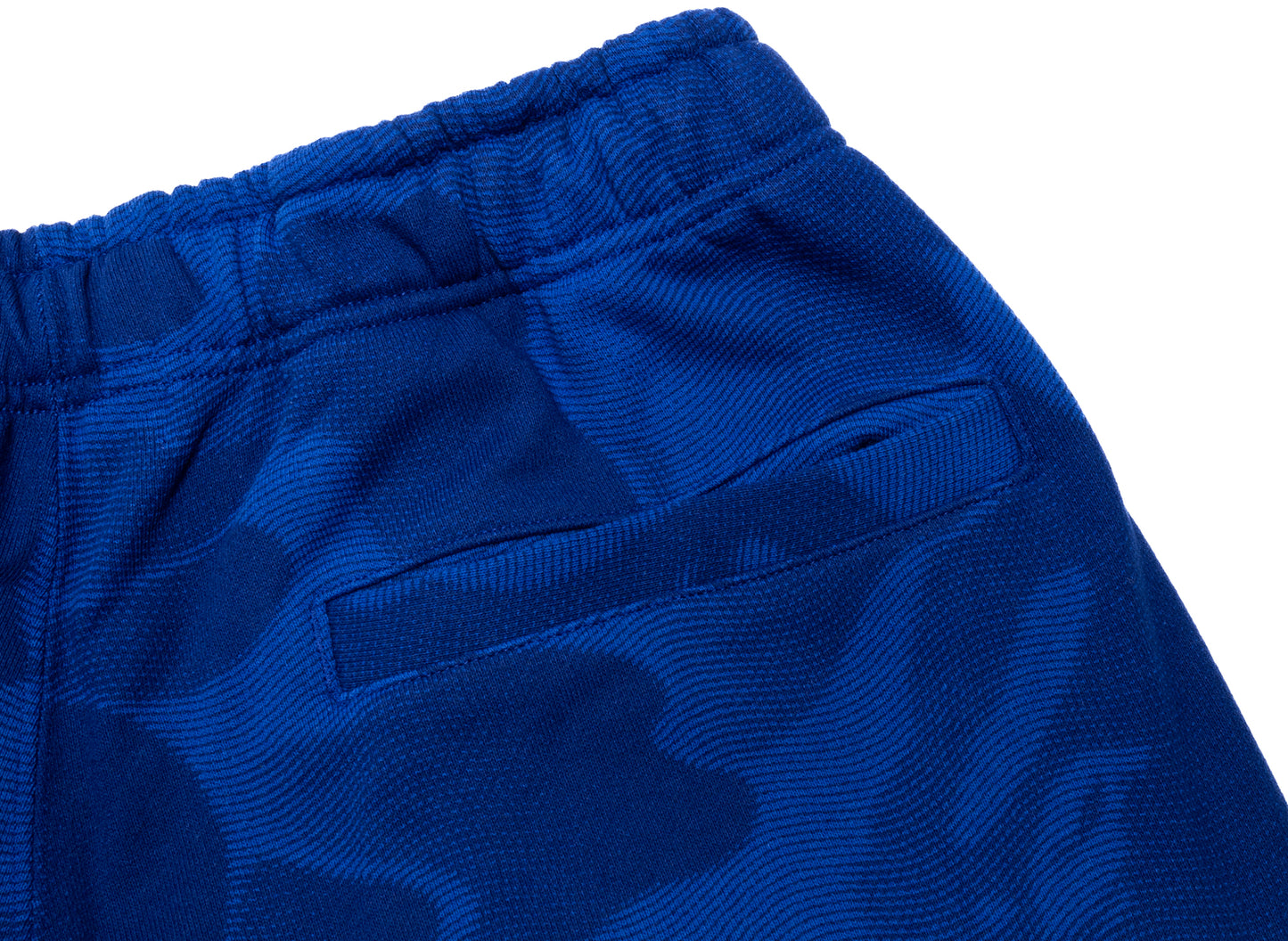A Bathing Ape Ink Camo Wide Leg Snap Detail Track Pants in Blue - view 3
