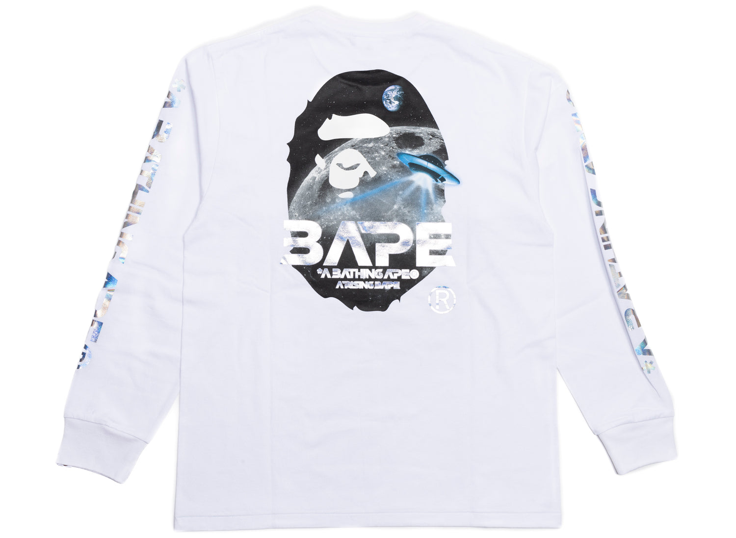 A Bathing Ape Moon Photo L/S Tee in White - view 2