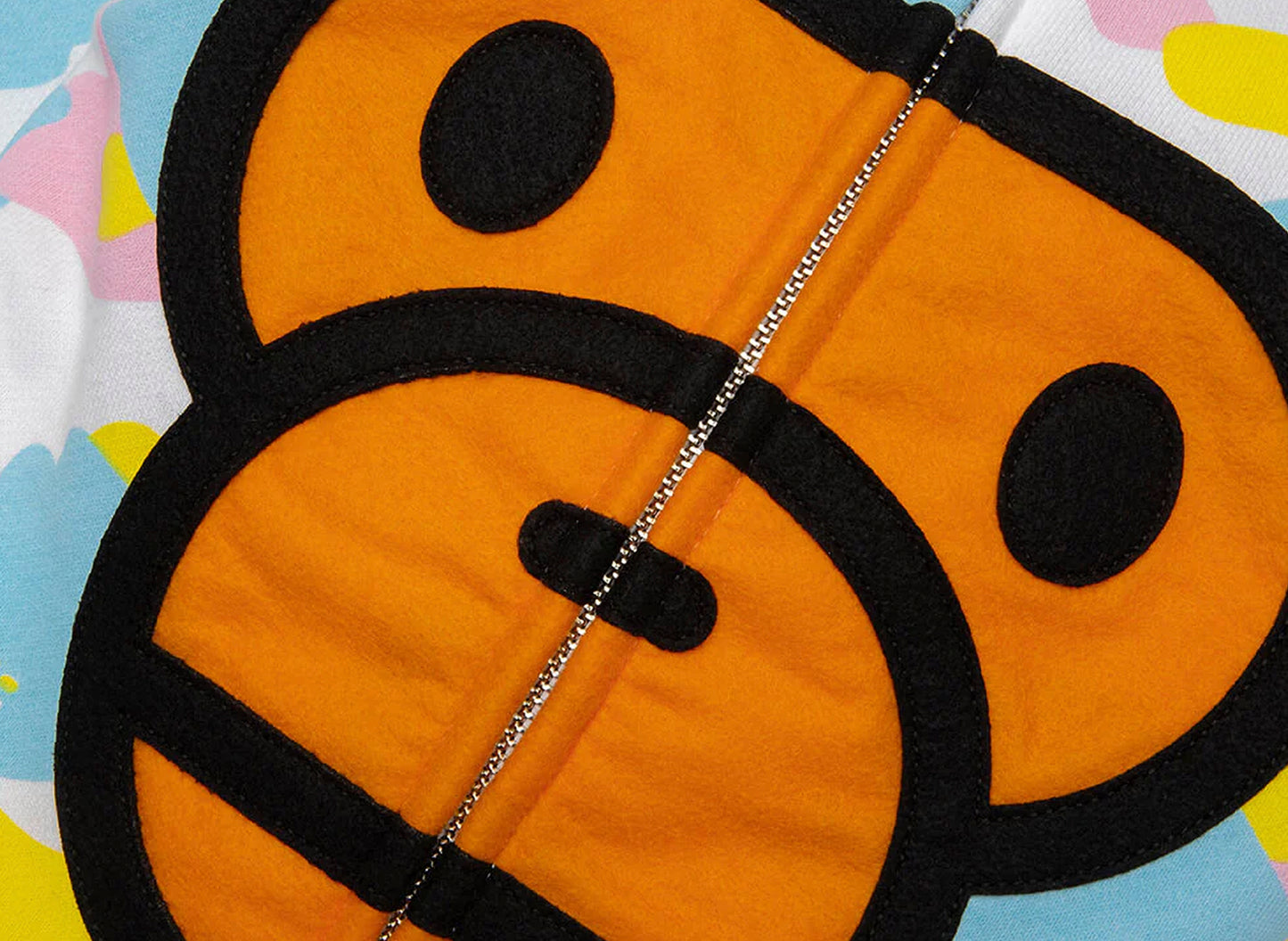 A Bathing Ape New Multi Camo Baby Milo Regular Fit Full Zip Parka in White — view 3