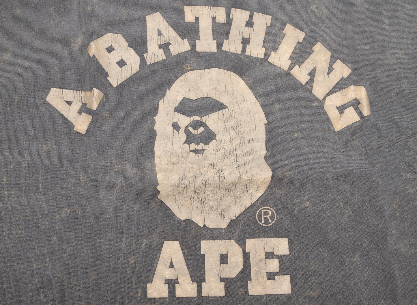 A Bathing Ape Overdye College Relaxed Fit Tee in Dark Charcoal - view 2