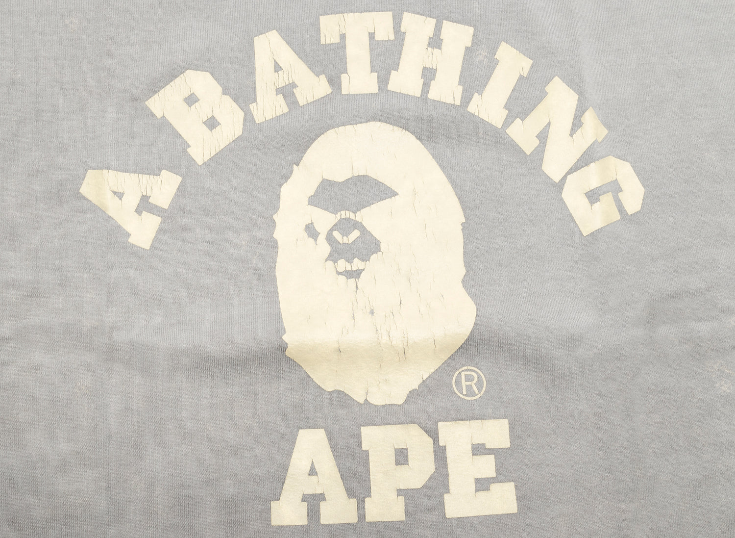 A Bathing Ape Overdye College Relaxed Fit Tee in Ivory - view 2