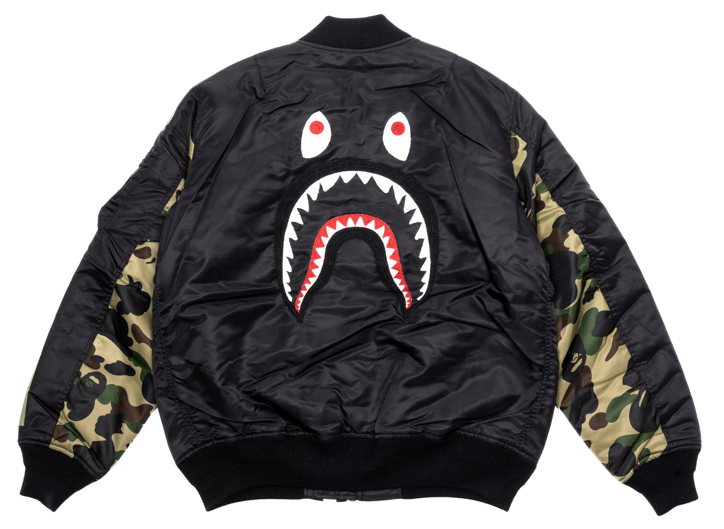 ★激レア★ APE シャーク ma1 スタジャン シャーク パーカー M A Bathing Ape Shark MA-1 Jacket in Black | Oneness Boutique