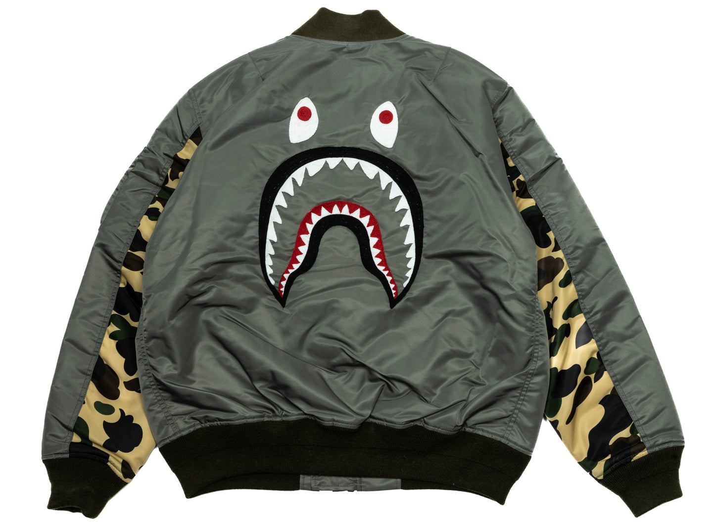 A Bathing Ape Shark MA-1 Jacket in Olive - view 2