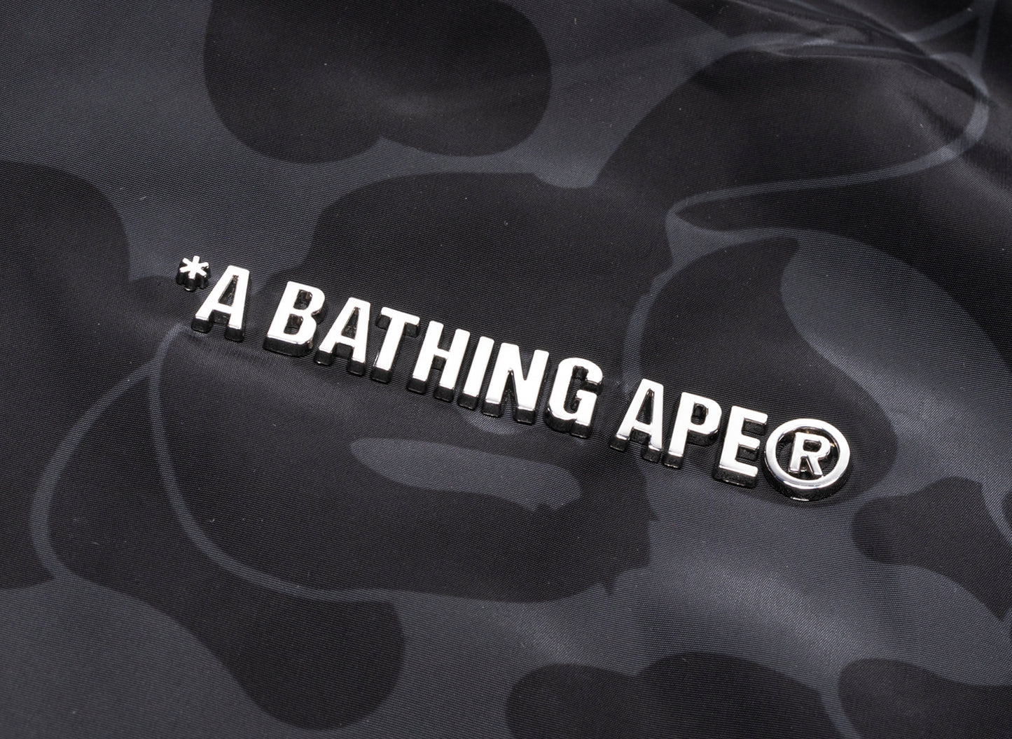 A Bathing Ape Solid Color Nylon Hooded Jacket in Black - view 2